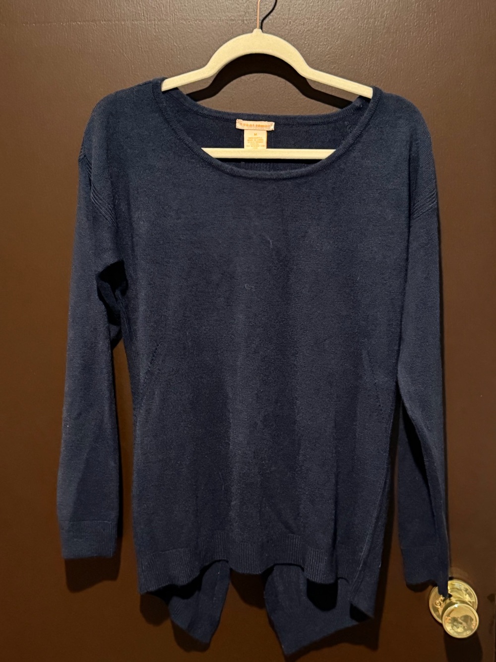 Sweet Romeo Navy Scoop Neck Lightweight Pullover Sweater